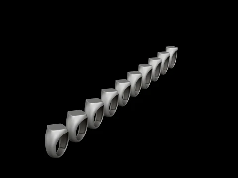 Jewelry Signet Ring v30 M Size 3D print model 3D Print Model