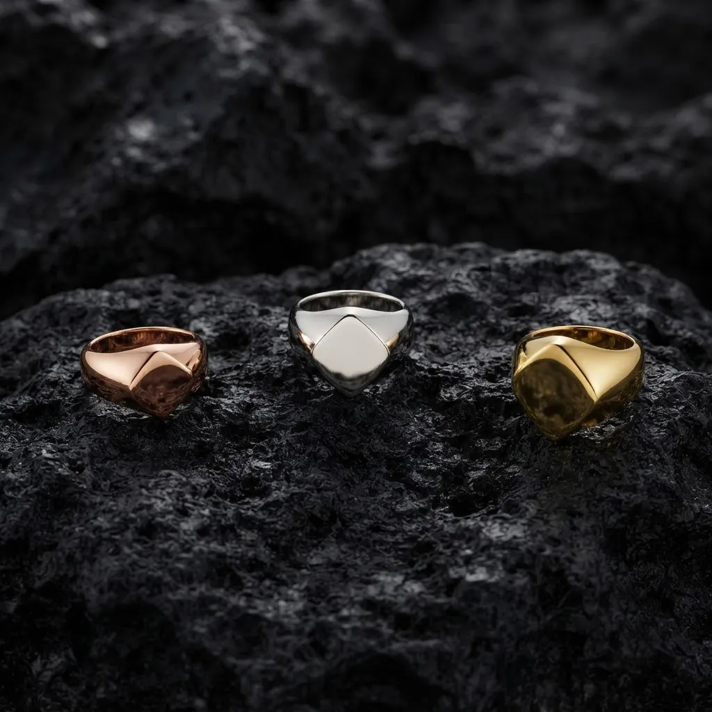 Jewelry Signet Ring v30 S M L Sizes Pack 3D Print Model .c4d .max .obj .3ds .fbx .stl .blend 
