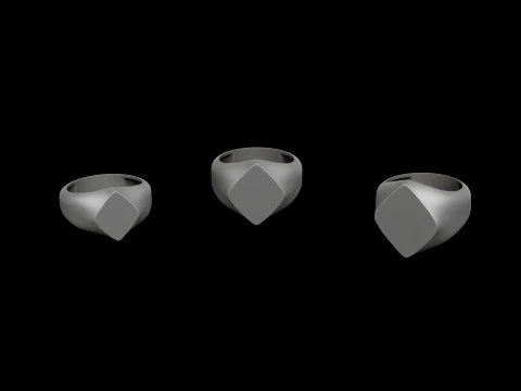 Jewelry Signet Ring v30 S M L Sizes Pack 3D Print Model