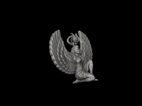 Isis Egyptian Goddess Pendant v15 3D print model 3D Print Model