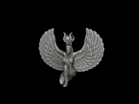 Isis Egyptian Goddess Pendant v15 3D print model 3D Print Model