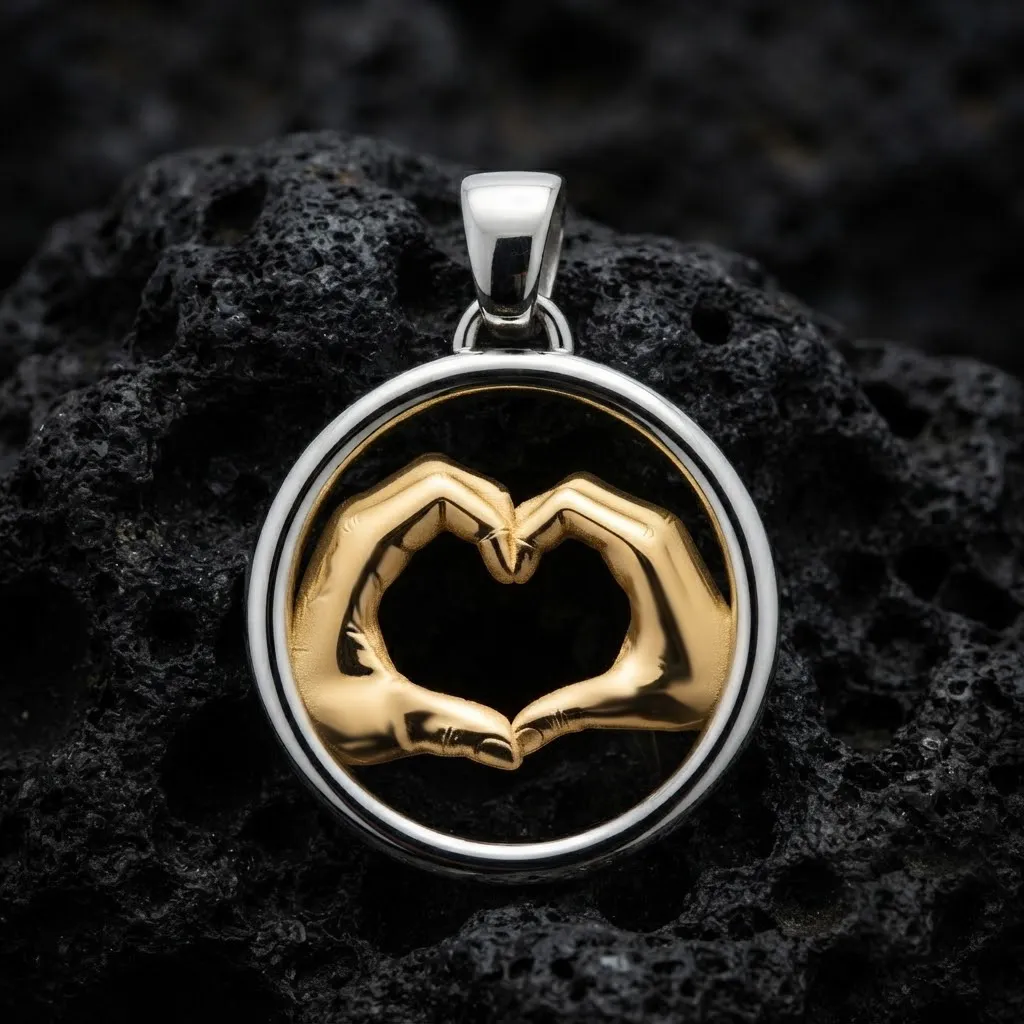 Couple Love Hands Pendant 3D print model 3D Print Model .c4d .max .obj .3ds .fbx .stl .blend 