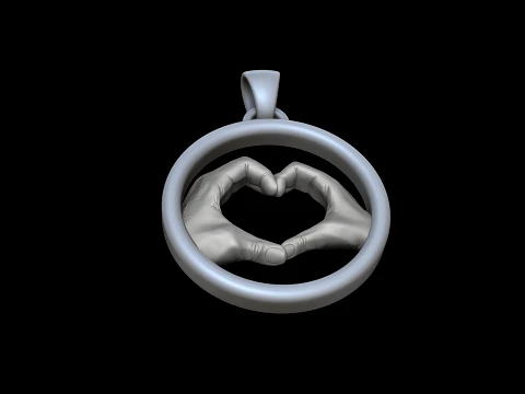 Couple Love Hands Pendant 3D print model 3D Print Model