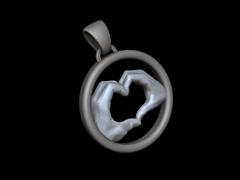 Couple Love Hands Pendant 3D print model 3D Print Model