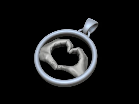 Couple Love Hands Pendant 3D print model 3D Print Model