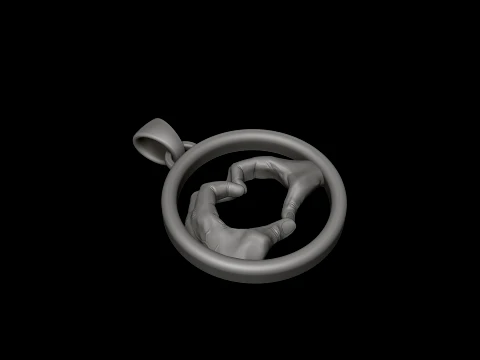 Couple Love Hands Pendant 3D print model 3D Print Model