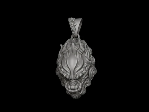 Chinese Foo Dog Lion Dragon Pendant 3D print model 3D Print Model