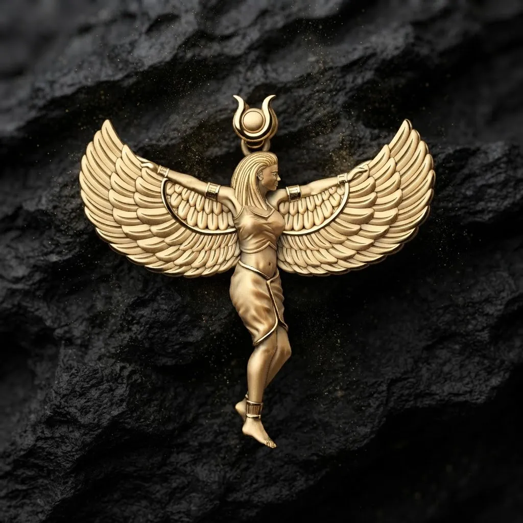 Isis Egyptian Goddess Pendant v16 3D print model 3D Print Model .c4d .max .obj .3ds .fbx .stl .blend 