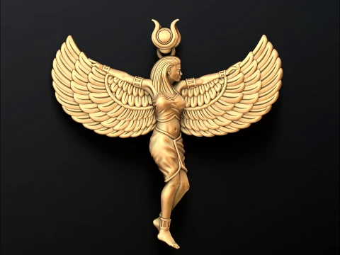Isis Egyptian Goddess Pendant v16 3D print model 3D Print Model