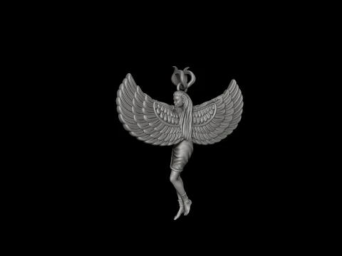 Isis Egyptian Goddess Pendant v16 3D print model 3D Print Model