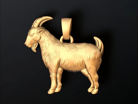Goat Pendant 3D print model 3D Print Model