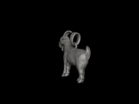 Goat Pendant 3D print model 3D Print Model
