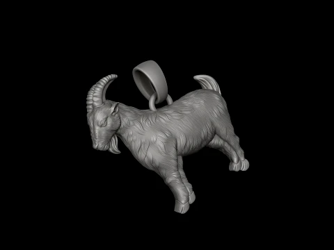 Goat Pendant 3D print model 3D Print Model