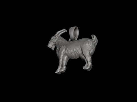 Goat Pendant 3D print model 3D Print Model