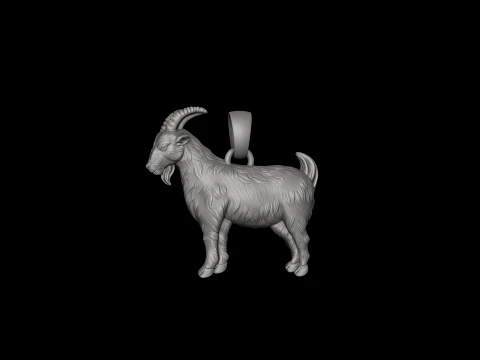 Goat Pendant 3D print model 3D Print Model