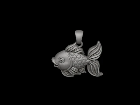 Golden Fish Pendant 3D print model 3D Print Model