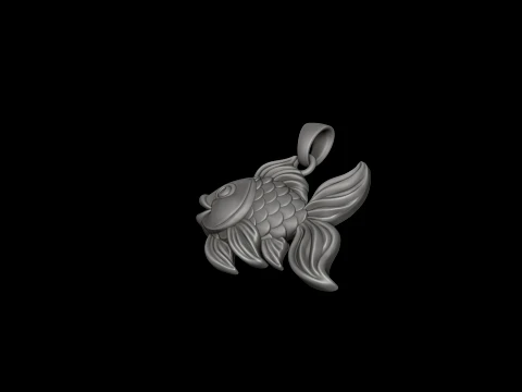 Golden Fish Pendant 3D print model 3D Print Model