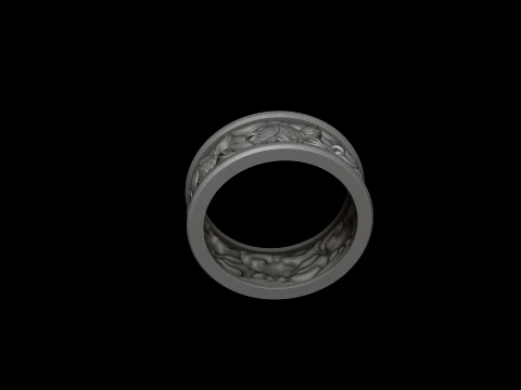 Golden Fish Ring 3D print model 3D Print Model
