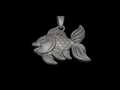 Golden Fish Pendant Ring Collection Pack 3D Print Model