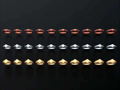 Jewelry Ring v2 S M L Sizes Pack 3D Print Model