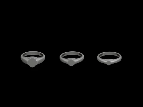 Jewelry Ring v2 S M L Sizes Pack 3D Print Model