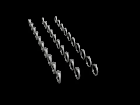 Jewelry Ring v2 S M L Sizes Pack 3D Print Model