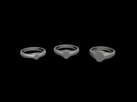 Jewelry Ring v2 S M L Sizes Pack 3D Print Model