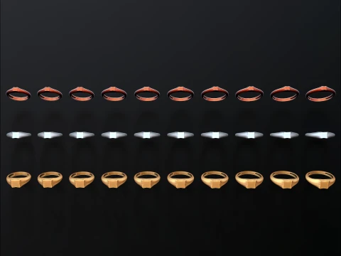 Jewelry Ring v7 S M L Sizes Pack 3D Print Model