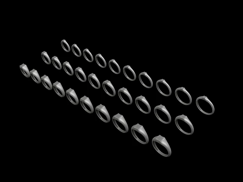 Jewelry Ring v7 S M L Sizes Pack 3D Print Model