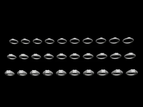 Jewelry Ring v7 S M L Sizes Pack 3D Print Model