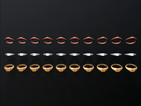 Jewelry Ring v8 S M L Sizes Pack 3D Print Model