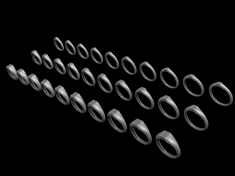 Jewelry Ring v8 S M L Sizes Pack 3D Print Model