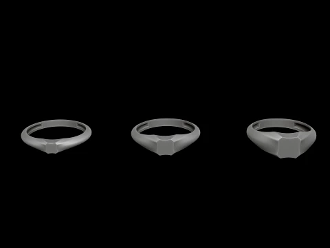 Jewelry Ring v8 S M L Sizes Pack 3D Print Model