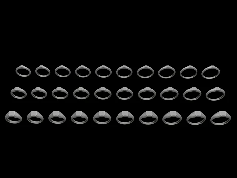 Jewelry Ring v8 S M L Sizes Pack 3D Print Model