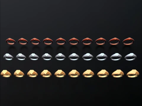 Jewelry Ring v12 S M L Sizes Pack 3D Print Model