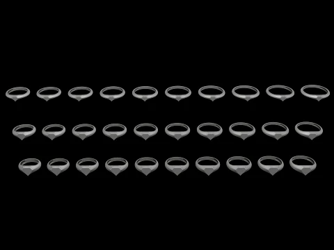 Jewelry Ring v12 S M L Sizes Pack 3D Print Model