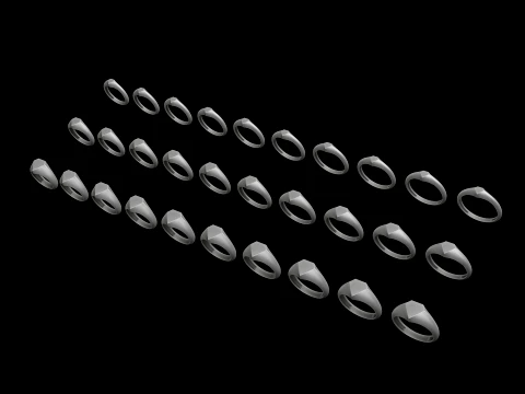 Jewelry Ring v12 S M L Sizes Pack 3D Print Model