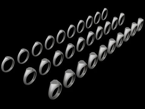 Jewelry Ring v12 S M L Sizes Pack 3D Print Model