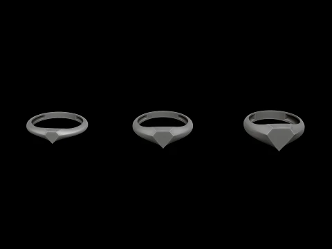 Jewelry Ring v12 S M L Sizes Pack 3D Print Model