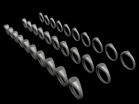 Jewelry Ring v13 S M L Sizes Pack 3D Print Model
