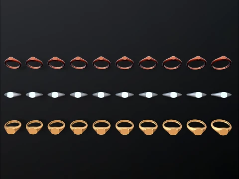 Jewelry Ring v14 S M L Sizes Pack 3D Print Model