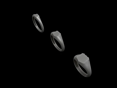 Jewelry Ring v20 S M L Sizes Pack 3D Print Model