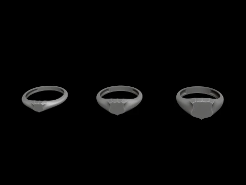 Jewelry Ring v20 S M L Sizes Pack 3D Print Model