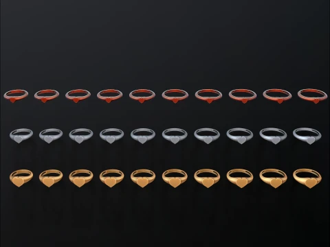Jewelry Ring v21 S M L Sizes Pack 3D Print Model