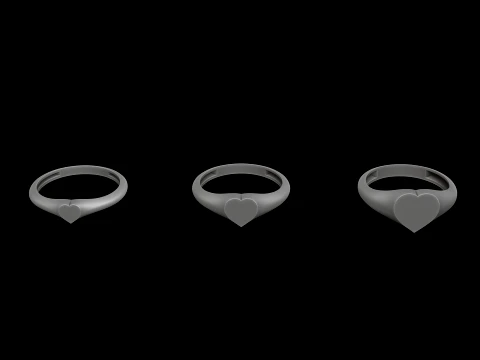 Jewelry Ring v21 S M L Sizes Pack 3D Print Model