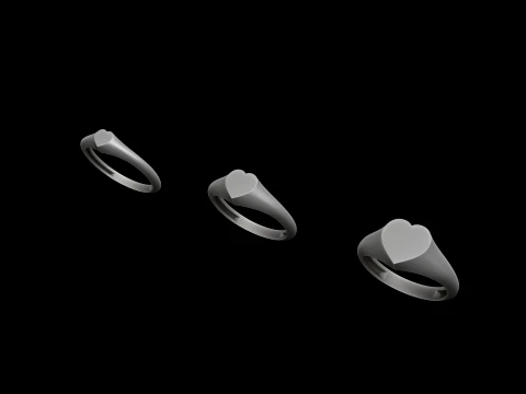 Jewelry Ring v21 S M L Sizes Pack 3D Print Model