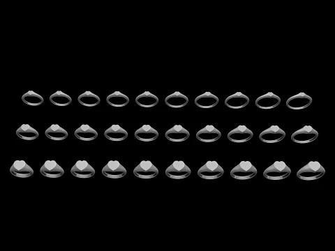 Jewelry Ring v21 S M L Sizes Pack 3D Print Model