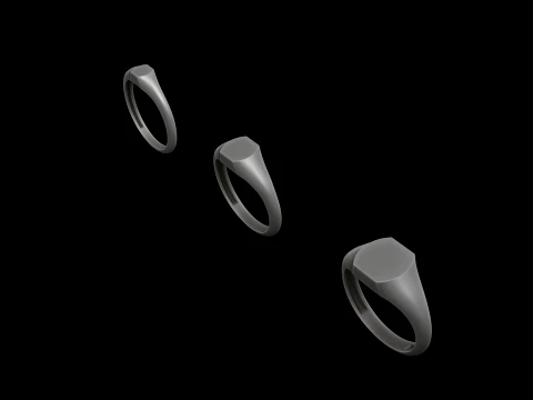 Jewelry Ring v23 S M L Sizes Pack 3D Print Model