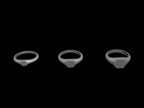Jewelry Ring v23 S M L Sizes Pack 3D Print Model