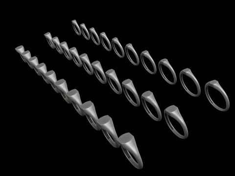 Jewelry Ring v23 S M L Sizes Pack 3D Print Model